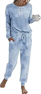 [PRETTYGARDEN] Women's Tie Dye Two Piece Pajamas Set Casual Long Sleeve Sweatshirt with Long Pants Loungewear
