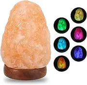 EZONEDEAL Himalayan Salt lamp Salt Rock Hand Carved Natural Amber Natural Crystal Salt Rock Lamps for bedrooms Night Light Plug Wall Light Air Purifying Lighting/Decor-Light Pink