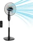 16" Pedestal Floor Fan w/ Remote, 3 Speeds Modes Timer Tilt Head Black