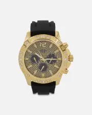 [GUESS MAINLINE] Guess Mainline Majestic Crystal Watch Gold/green - Size ONE ONE Gold/Green