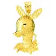 14K Gold Fawn Pendant