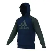 NWT MEN'S ADIDAS ESSENTIAL TECH FLEECE P/OVER / HOODIE (CONAVY/GRAY) A99841. $55