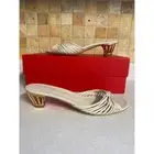 Ferragamo Aryana Caged Slide Sandals White Mascarpone Lamb Leather 7.5