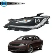For 2015 2016 2017 Chrysler 200 Halogen Headlight w/LED DRL Chrome Trim Driver (for: Chrysler)