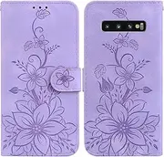 Compatible with Samsung Galaxy S10e G970F Flip Kickstand Cover,Compatible with Samsung Galaxy S10e G970F Card Slot Wallet Case Purple
