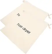 Hotel Hair Dryer Bag 2 Pack Travel Bag Drawstring Cotton Canvas Storage for Hair Dryer Tools