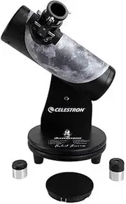 Celestron FirstScope Beginners Astronomy Telescope with Moon Design for Moon, Planets and Stars, 72mm Aperture, Dobsonian-Style Tabletop Mount, Black (22016)