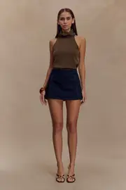 Fallon Denim Micro Mini Skort - Indigo Blue