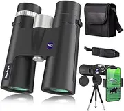 [melays] 12x42 Binoculars With Phone Adapter, Tripod, Strap and Adapter - BAK4 Prism HD Clear Low Light Vision, Waterproof Compact for Kids, Travel Accessories