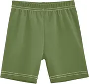 [RPLIFE] Girls Cotton Bike Shorts Dark Olive Green Toddler Lined Shorts for Under Dresses Summer Clothes, 4-10 Years, Dark Olive Green, 10 Years