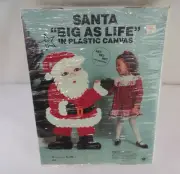 Vintage SANTA "BIG AS LIFE" IN PLASTIC CANVAS claus/clause 41" TALL Christmas