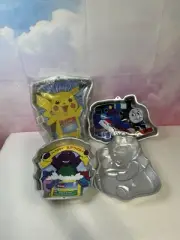 Vintage Wilton Cake Pan Lot 4- Pokémon, Thomas The Train, Winnie Pooh & Barney