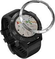[FULNES] Stainless Steel Bezel Ring For Garmin Fenix 6X/6X Pro Fenix 6/6 Pro Watch Bezel Ring Adhesive Cover Anti Scratch Protector