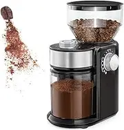 Electric Burr Coffee Grinder, Small Commercial Brewed Coffee Machine, Adjustable Automatic Burr Coffee Bean Grinder, with 18 Precise Grind Settings, for Espresso, Drip and French Press