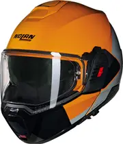Nolan N120-1 Grafo 350, modular helmet , color: Orange/Black/Light Grey , size: M