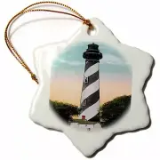 3dRose Anastasia Light house, St. Augustine, Florida 3 inch Snowflake Porcelain