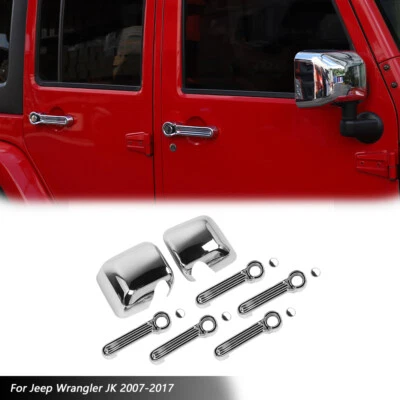 Chrome Reversing Mirror & Door Handle Trim Cover For Jeep Wrangler JK 2007-2017 (for: Jeep)