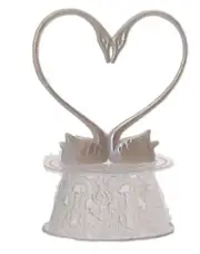Ivory pearl light ivory iridescent Wedding Cake top stand accessories 2 swans