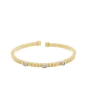 Meshmerise 18K Over Silver 0.06 ct. tw. Diamond Goose Bangle Bracelet