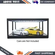 Kings Creation Black LED Display Case With Mirrored Back & Base For 1:18 Car Toy