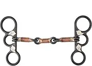 Horse Chew, Ring Snaffle Bit, Snaffle Horse Bit, Black Stainless Steel Training Bit Copper Wire Wrapped Month