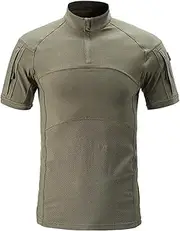 [HanzhuoLG] Tactical Men Tshirt Military Camouflage External G4 Hunting Cargo Tshirt Man Baggy Shortsleeved Shirts for Men Army Green XXL