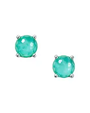 Ippolita Sterling Silver Rock Candy Turquoise & Clear Quartz Crystal Doublet Stud Earrings