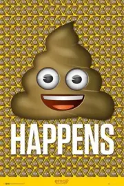 Emoji - S*** Happens POSTER 61x91cm NEW * Pile of Poop Poo smiley ideogram