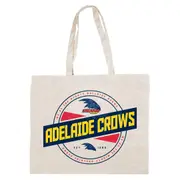 Adelaide Crows AFL Canvas Tote Carry Shopping Grocery Bag