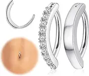 [Briana Williams] Belly Button Ring Belly Rings Surgical Stainless Steel Belly Button Ring Clicker Belly Button Ring Navel Rings Piercing Jewelry for Women