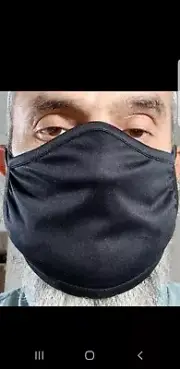 5 Soft Polyester Face Black Mask Double Layer Reusable and Washable Unisex