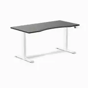Desky Dual Sit to Stand Dark Bamboo Ergo Edge Desk 1500x750mm White Frame