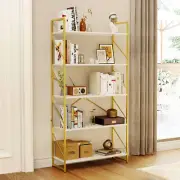 5 Tier Rustic Bookshelf Bookcase Display Storage Corner Rack Home Living Room