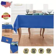 Elegant 72" x 54" Royal Blue Linen Tablecloth - Hemstitch Design for All Seasons