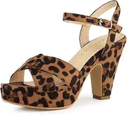 [Allegra K] Women's Platform Chunky Heels Slingback Sandals