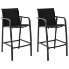 vidaXL Garden Bar Chairs 2 pcs Black Textilene HEE