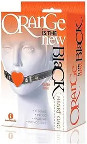 The 9's Orange Is The New Black, Heart Gag - Black/Orange Mouth Restraint