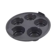 DAILY BAKE SILICONE ROUND COLLAPSIBLE 5 CUP MUFFIN PAN 22CM DIA. - CHARCOAL