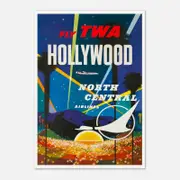 Galrie Hollywood Vintage Travel Poster Retro Art Print of Iconic Hollywood Glamour Art, Poster Only, 50 x 70cm (20 x 28inch)
