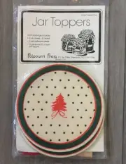 Vtg NOS 1986 Potpourri Press 6 Jar Toppers Canning Gift Yarn Labels - Christmas