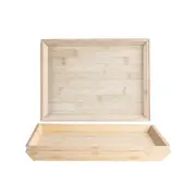 Argon Tableware Rectangular Bamboo Tray - 33cm - Brown - X6
