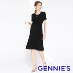 GENNIES奇妮 胸前挖空小性感哺乳洋裝(黑T1N02)