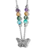 Brighton SOLSTICE HUES Semiprecious Crystal Butterfly Petite Necklace $78 NEW