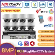 Hikvision Original CCTV System 32MP 8CH POE 8K NVR 8MP Hybrid Light MIC Camera