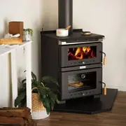 Freestanding Wood Fire Heater with Bakers Oven & Cook Top