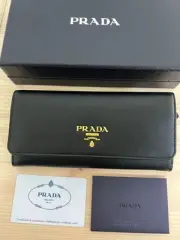 Unused Extreme Beauty PRADA Prada Wallet Long Wallet Saffiano Black