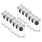 12x Lemon & Lime 150ml/11x6cm Glass Multipurpose Food Storage Container Clear