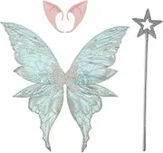 Rswnyirn Forest Fairy Costume Accessorie Butterfly Wing Halloween Elf Cosplay Photography Witch Wing Elf Ears