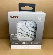 LAUT HUEX ELEMENTS Case for Apple AirPods 2 and 1 - Marble White Print Pattern