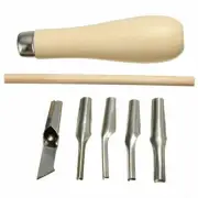 Lino Block Cutting Rubber Stamp Carving Tools with 5 Blades Bits DIY Tools